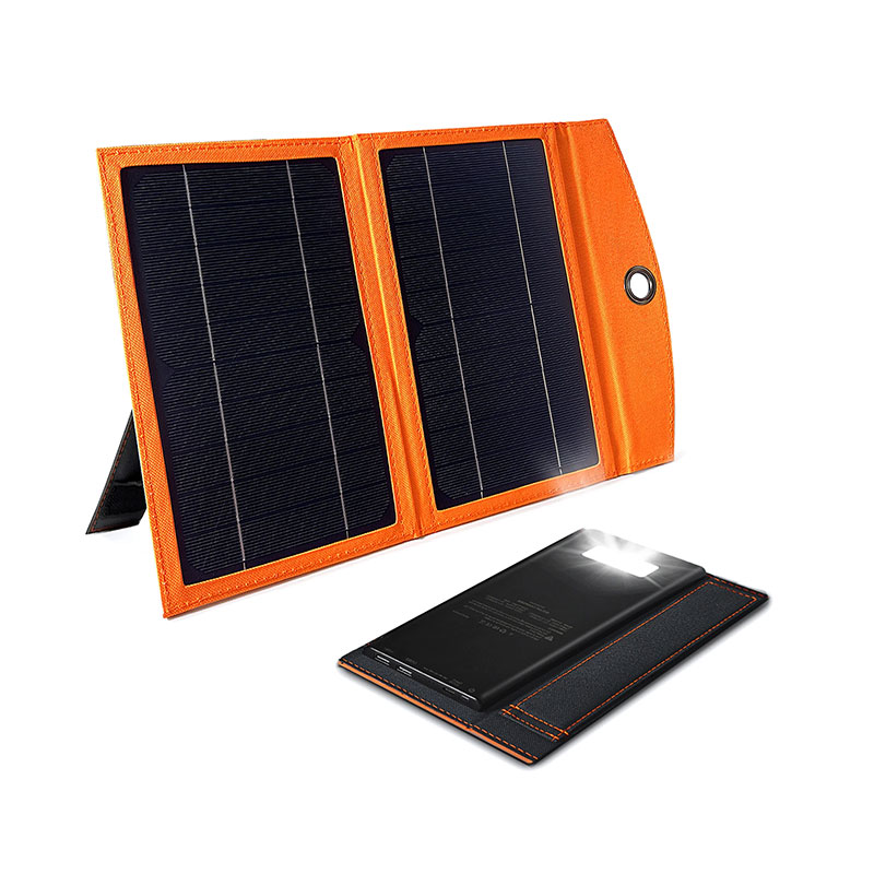 Portable na 10000mAh Power Bank na may 10W Solar Panel